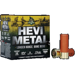 HEVI-METAL Hs38702 HEVI-METAL Longer Range 12gauge 2.75" 1 1/8oz 2shot 25 Rounds