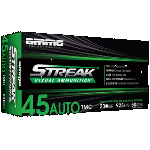 Ammo Inc STREAK Target .45 ACP Handgun Ammo - 230 Grain | TMC | Green | 50rd Box