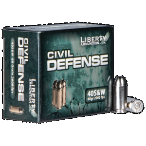 LIBERTY Ammunition Lacd40012 Civil Defense 40s&w 60gr Lead Free Fragmenting Hollow Point 20 Rounds
