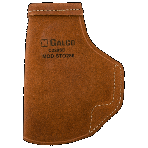 Galco STO286 Stow-N-Go IWB Natural Leather Belt Clip Fits Glock 26 Gen3-5/27 Gen3-5/33 Right Hand