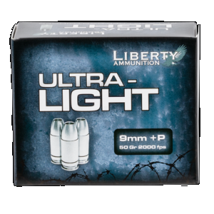 Liberty Ammunition LAUL9052 Ultra-Light 9mmLuger+P 50gr Lead Free Fragmenting Hollow Point 20 Rounds