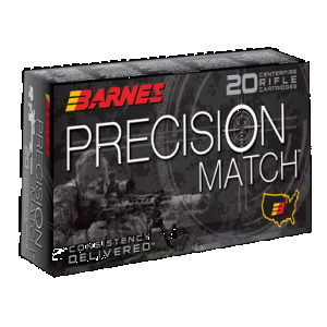 BARNES Bullets Precision Match 5.56x45mm Nato Open Tip Match 69 Grain 20 Rounds