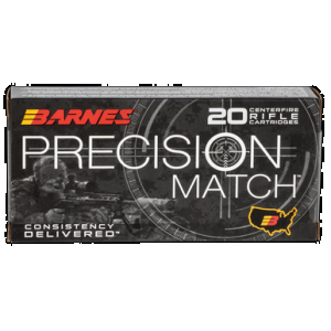 BARNES Bullets Precision Match 5.56x45mm Nato Open Tip Match Boat Tail 85 Grain 20 Rounds