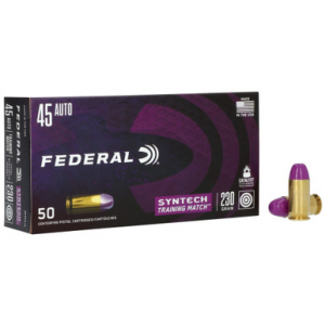 Federal Training Match 45 ACP Total Synthetic Jacket 230 Grain 50 Rounds