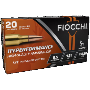 Fiocchi Hyperformance Hunt Rifle Ammo 6.5 Creedmoor 129 gr. SST 20 rd.