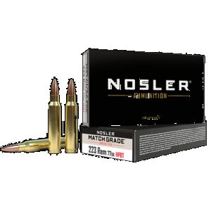 NOSLER Match Grade Rifle Ammunition 223 Rem. 77 Gr. Cc Hpbt 20 Rd.