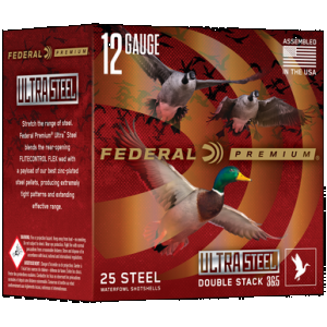 Federal Premium Ultra Steel Waterfowl Shotgun Ammo 12 ga. 3 in. 1 1/4 oz. 2 & 4 Shot 25 rd.