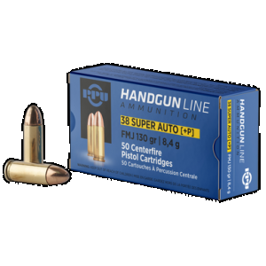 PPU Pph38su Handgun 38super+p 130gr Full Metal Jacket 50 Rounds
