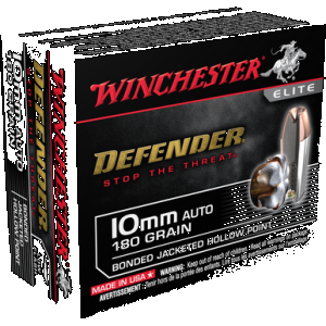 WINCHESTER Defender 10mm Luger Bonded Jacket Hollow Point 180 Grain 20 Rounds
