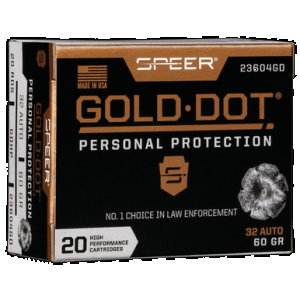 Speer Gold Dot Handgun Ammo 32 ACP 60 gr. HP 20 rd.