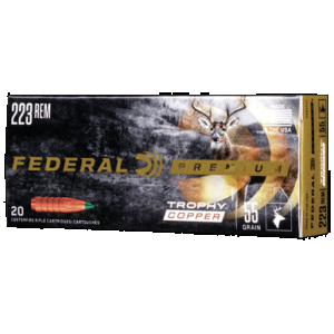 Federal Premium Rifle Ammo 223 Rem. 55 gr. Trophy Copper 20 rd.