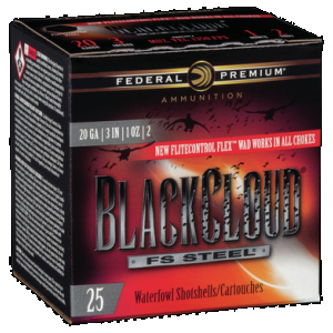 Federal Premium Black Cloud Waterfowl Shotgun Ammo 20 ga. 3 in. 1 oz. 2 Shot 25 rd.