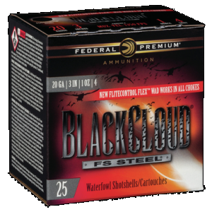 Federal Premium Black Cloud Waterfowl Shotgun Ammo 20 ga. 3 in. 1 oz. 4 Shot 25 rd.