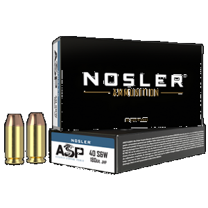 NOSLER Match Grade Handgun Ammunition 40 S&w 180 Gr. Hg Jhp 50 Rd.