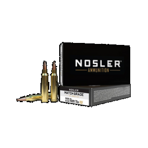 NOSLER Match Grade Rifle Ammunition 223 Rem. 70 Gr. Rdf Hpbt 20 Rd.