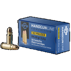 PRVI Partisan Pph763 7.63mm Mauser Full Metal Jacket 85 Grain 50 Rounds