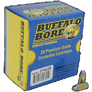 BUFFALO Bore Ammunition 27a20 Personal Defense Strictly Business 380acp +p 100gr Hard Cast Flat Nose 20 Rounds