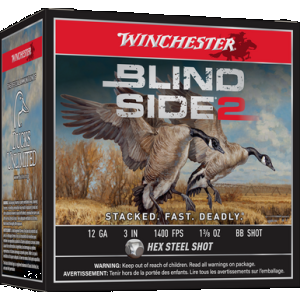Winchester Blind Side 2 Shotgun Ammo 12 ga. 3 in. 1 3/8 oz. BB Shot 25 rd.