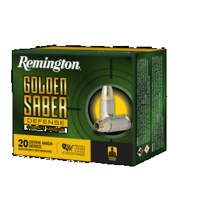 REMINGTON Ammunition 27619 Golden Saber Defense 45acp 230gr Brass Jacketed Hollow Point 20 Rounds