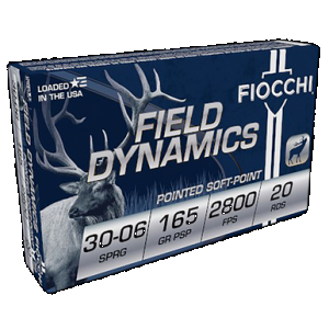 FIOCCHI 3006c Field Dynamics 30-06springfield 165gr Pointed Soft Point 20 Rounds