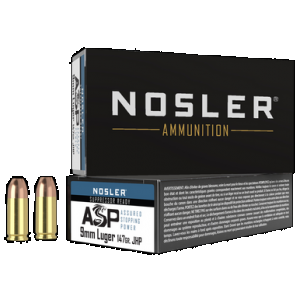 NOSLER Match Grade Handgun Ammunition 9mm 147 Gr. Hg Jhp 50 Rd.