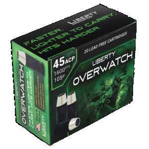 LIBERTY Ammunition Laow451051600 Overwatch 45acp 105gr Open Cavity Design 20 Rounds