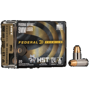 Federal Premium HST 9mm Luger Hollow Point 124 Grain 20 Rounds