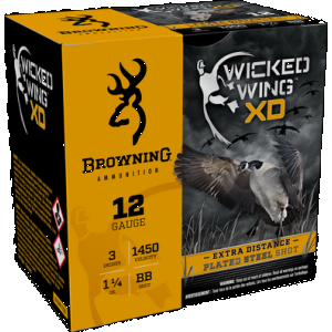 Browning Ammo B193411230 Wicked Wing XD 12Gauge 3" 1 1/4oz BBShot 25 Rounds