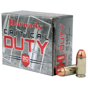 HORNADY Critical Duty Pistol Ammo 40 S&w 175 Gr. Flexlock 20 Rd.