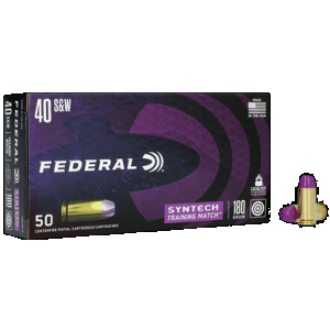 Federal AE40SJ2 Syntech Training Match 40S&W 180gr Total Syntech Jacket Flat Nose 50 Rounds