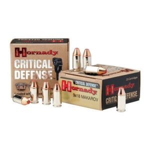 HORNADY Critical Defense Handgun Ammo 9x18 Makarov 95 Gr. Ftx 25 Rd.