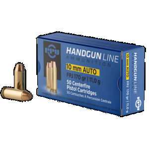 PRVI Partisan Pph10f 10mm Auto Flat Point Jacketed 170 Grain 50 Rounds