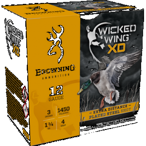 BROWNING Ammo B193411234 Wicked Wing Xd 12gauge 3" 1 1/4oz 4shot 25 Rounds