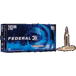 Federal Power-Shok Rifle Ammo 243 Win 100 gr. Jacketed Soft Point 20 rd.