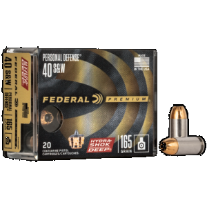 Federal Premium Personal Defense Handgun Ammo 40 S&W 165 gr. Hydra-Shok Deep 20 rd.