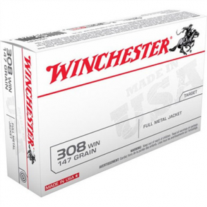 Winchester USA Rifle Ammo 308 Win. 147 gr. FMJBT 20 rd.