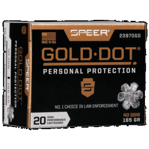 Speer Gold Dot Handgun Ammo 40 S&W 165 gr. HP 20 rd.