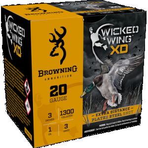 Browning Ammo B193412033 Wicked Wing XD 20Gauge 3" 1oz 3Shot 25 Rounds