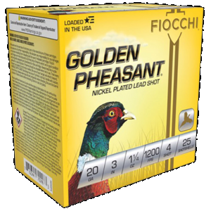 Fiocchi Golden Pheasant Shotgun Loads 20 ga. 3 in. 1 1/4 oz. 4 Shot 25 rd.
