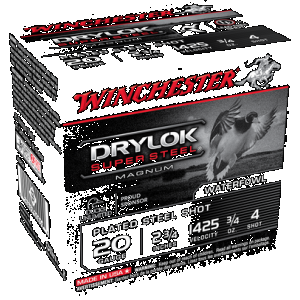 WINCHESTER Drylok Magnum Plated Load 20 Ga. 2.75 In. 3/4 Oz. 4 Shot 25 Rd.