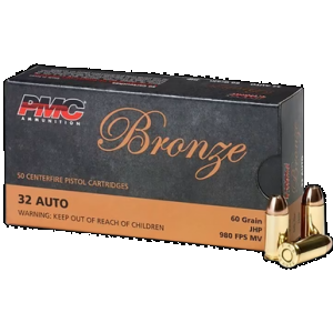 PMC Bronze .32 Acp Handgun Ammo - 60 Grain | Jhp | 50rd Box - 32b - 32b