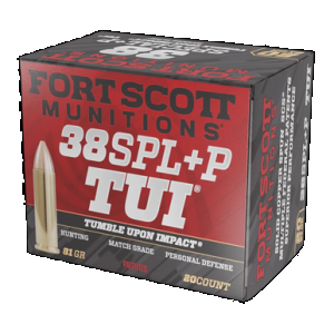 FORT Scott Munitions Pistol Ammo 38 Spl +p 81 Gr. Tui 20 Rd.