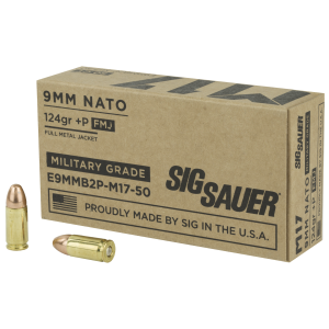 Sig Sauer Military Grade M17 9mm Luger Full Metal Jacket 124 Grain 50 Rounds