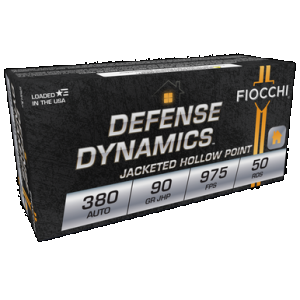 FIOCCHI Defense Dynamics Centerfire Handgun Ammo 380 Acp 90 Gr. Jhp 50 Rd.
