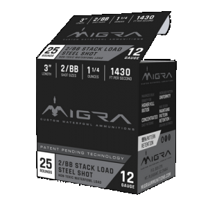 MIGRA Staxd Shotgun Ammo 12 Ga. 3 In. 1.25 Oz. 2-bb Shot 25 Rd.