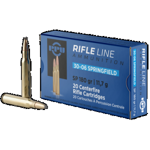 PPU PP30063 Standard Rifle 30-06Springfield 180gr Soft Point 20 Rounds