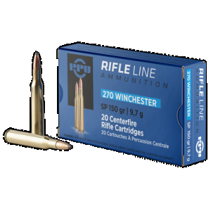 PPU PP2702 Standard Rifle 270Win 150gr Soft Point 20 Rounds