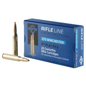 PPU Pp2701 Standard Rifle 270win 130gr Soft Point 20 Rounds