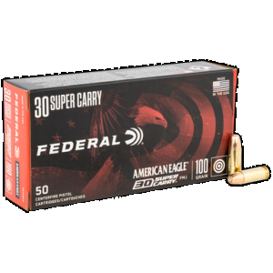 Federal American Eagle Pistol Ammo 30 Super Carry 100 gr. FMJ 50 rd.