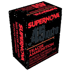 Supernova PMSN45ACR Red Tracer Non Corrosive 45ACP 225gr Full Metal Jacket 20 Rounds